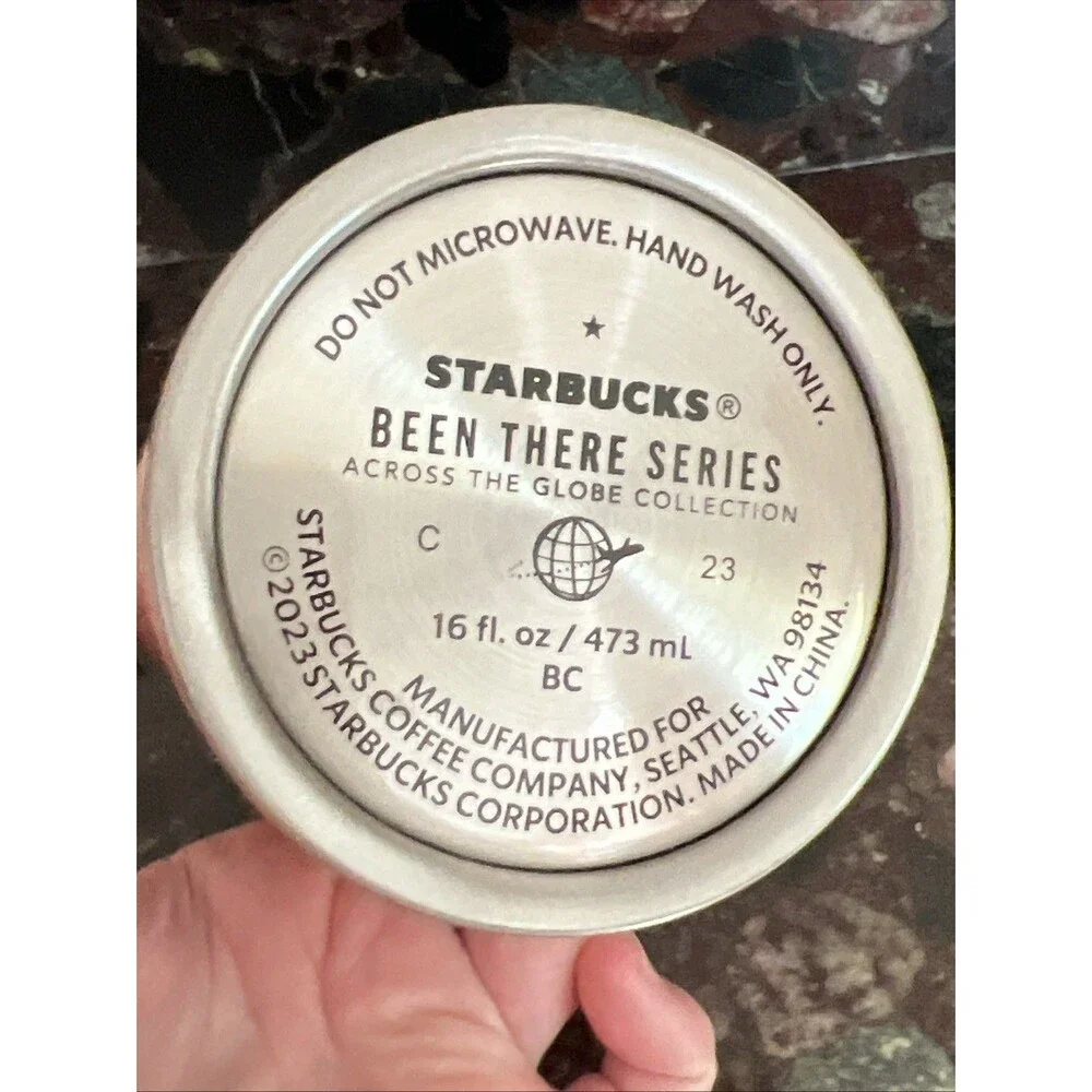 Starbucks Been There Series Michigan Stainless Steel Tumbler 16 Oz Blue Lid